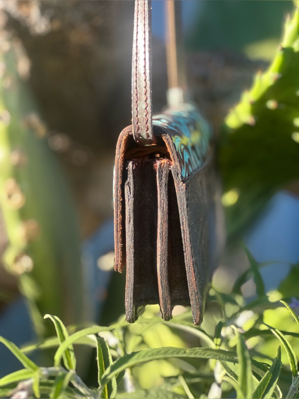 Patricia Nash — Balloni Tooled Turquoise Floral Leather Crossbody Bag - Picture 3 of 6